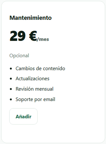 mantenimiento 29 euros